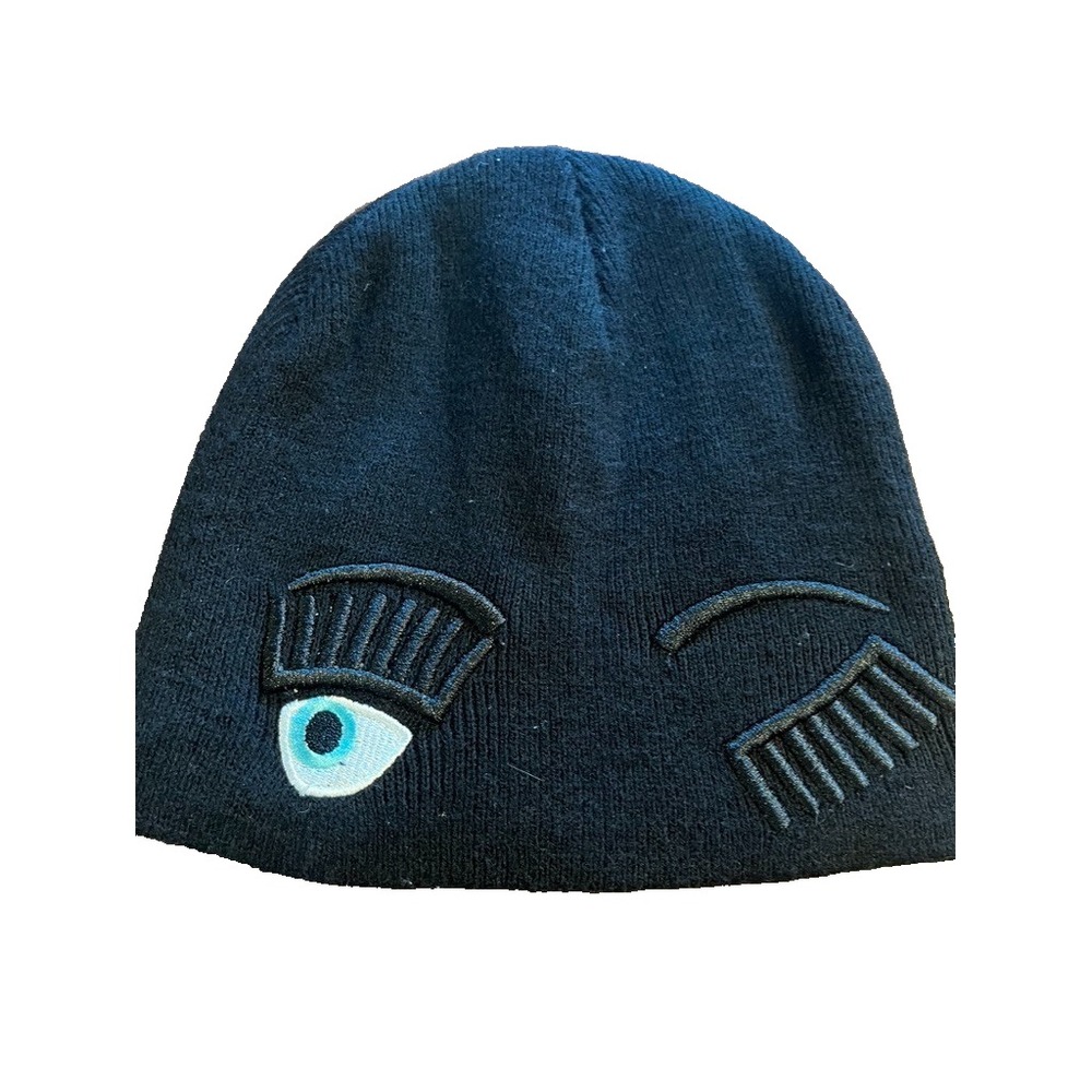 Neutral Eye Embroidered Beanie Hat Kid Modern Chic Preppy Classic Playful Retro